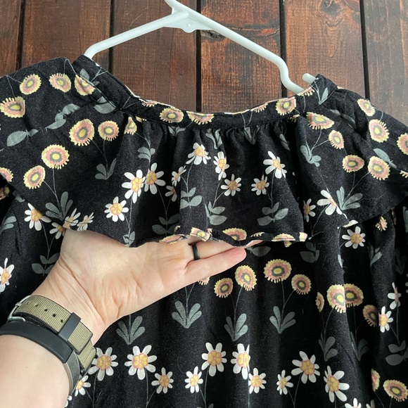 Boden floral jersey top with ruffle neck size 16/18R - Picture 3 of 7